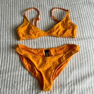 Triangl Bikini set. Orange terry. Size M